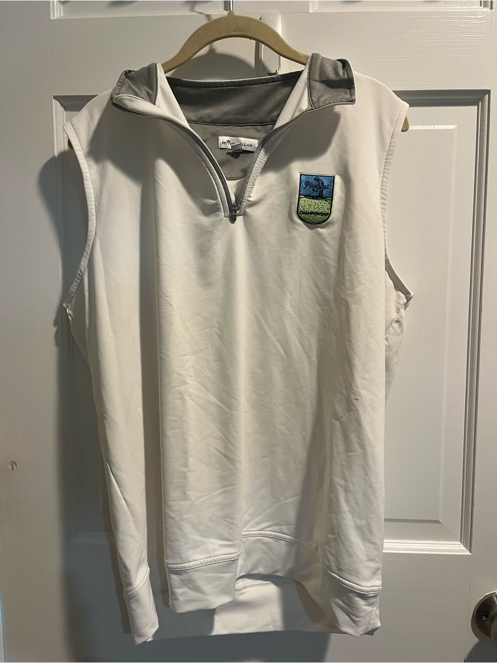 Peter Millar Barstool Sports White Quarter-Zip Vest